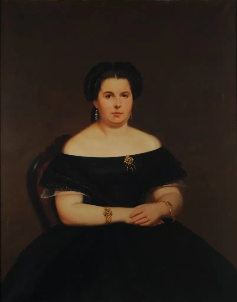 Portrait of Doña Inés N. de Aldao, by Prilidiano Pueyrredón, oil, 1865