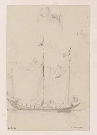 A three-masted Chinese vessel, by George Chinnery, 18