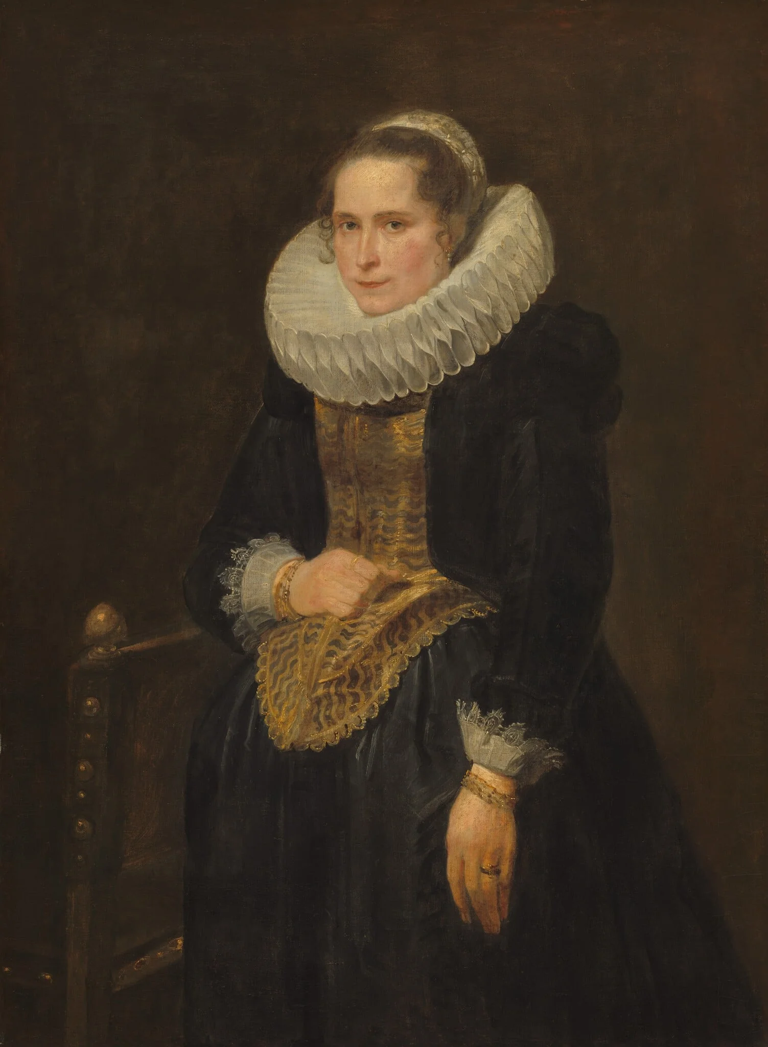 Portrait of a Flemish Lady, detail