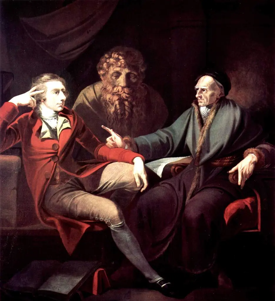 Bodmer und Füssli vor der Büste Homers, by Henry Fuseli, oil, 1790