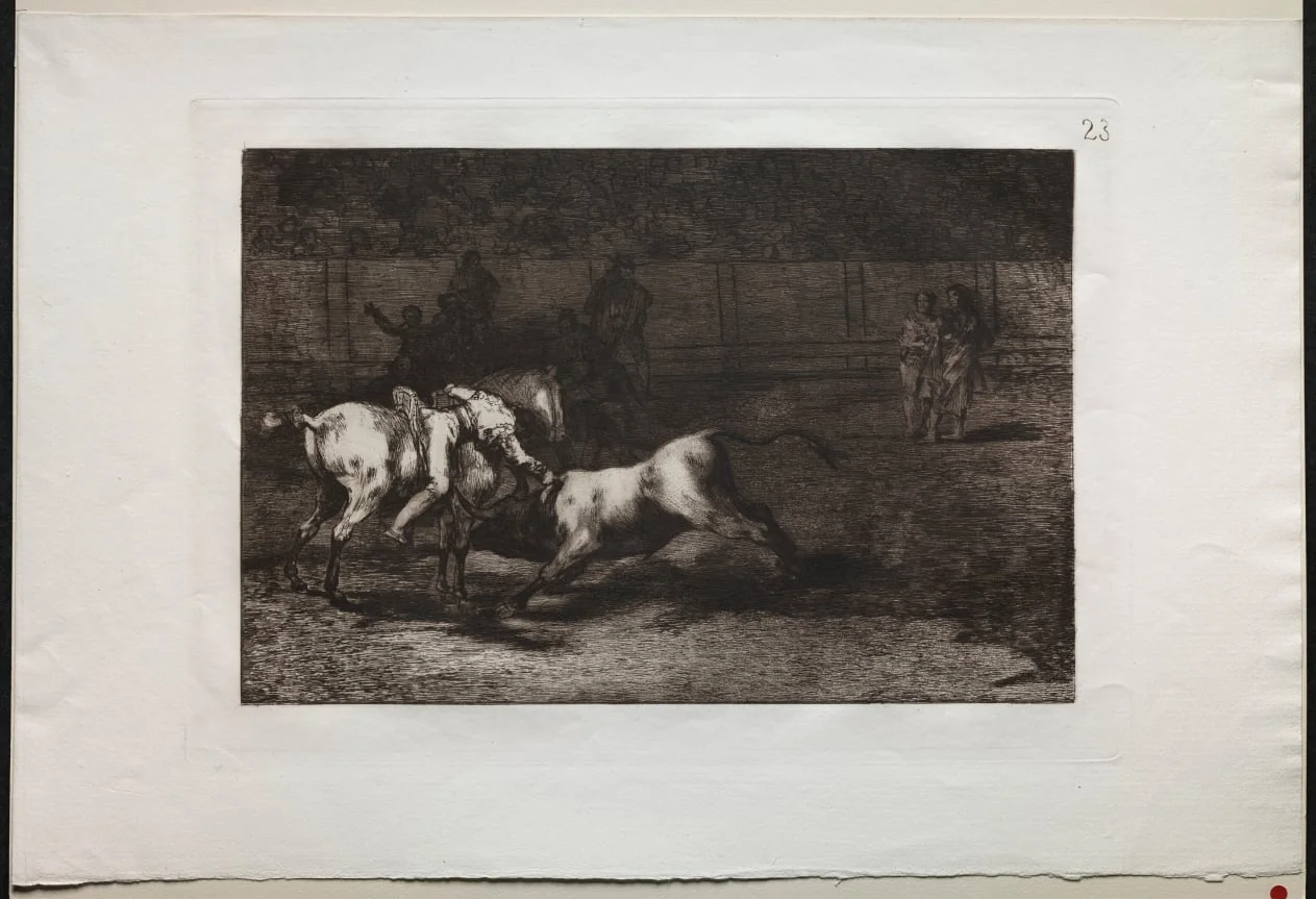 Bullfights: Mariano Ceballos, Alias the Indian, Kills the Bull From his Horse, detail