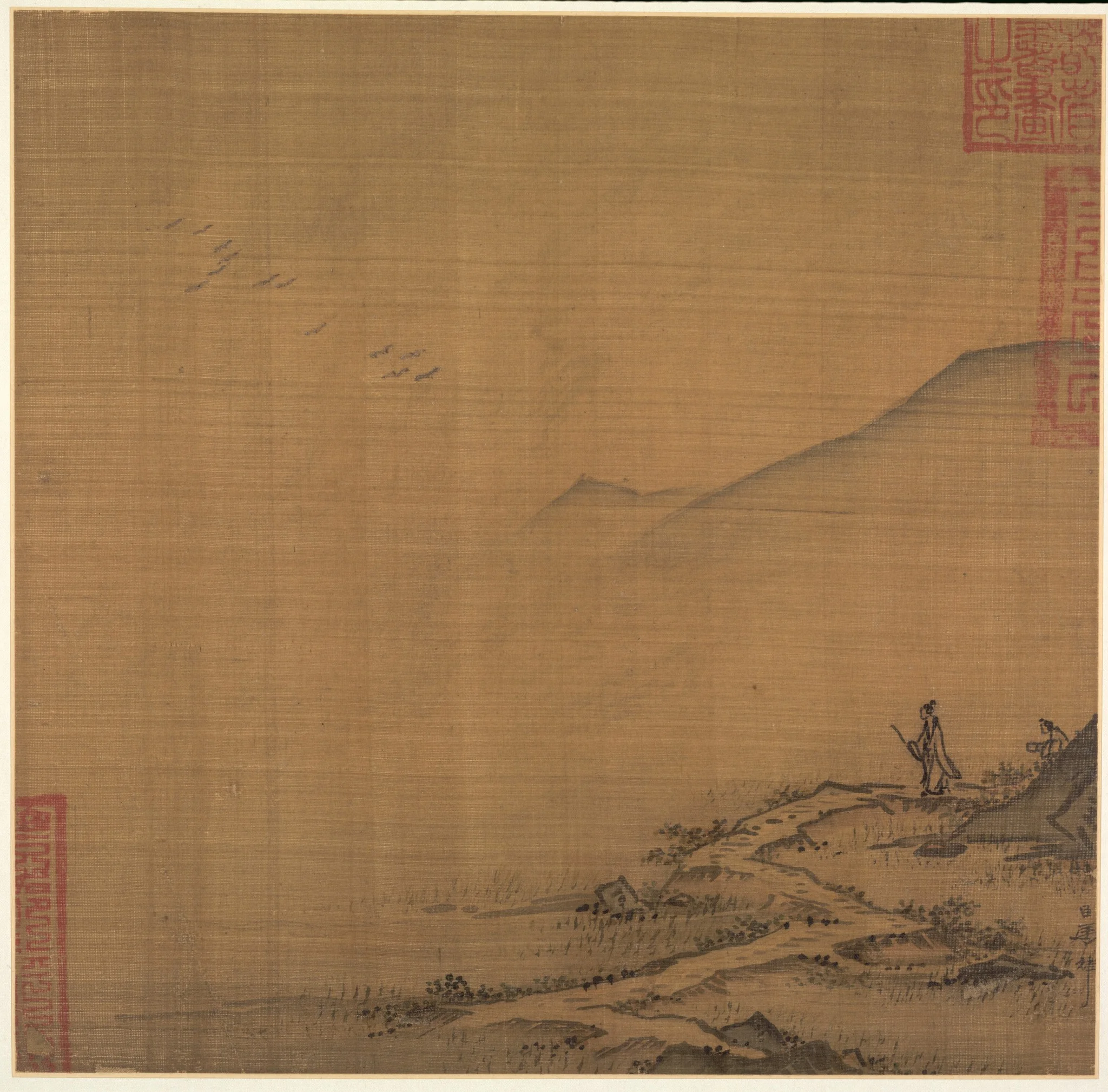 Landscape with Flying Geese, detail