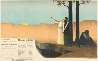 Inceste d'âmes; Mineur et soldat, by Alphonse Osbert, ink, 1896