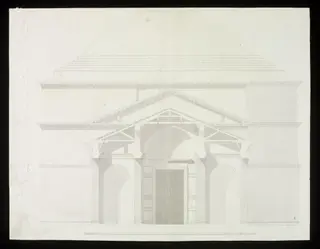 Longitudinal section through Pantheon portico, by Sir John Soane, 1778