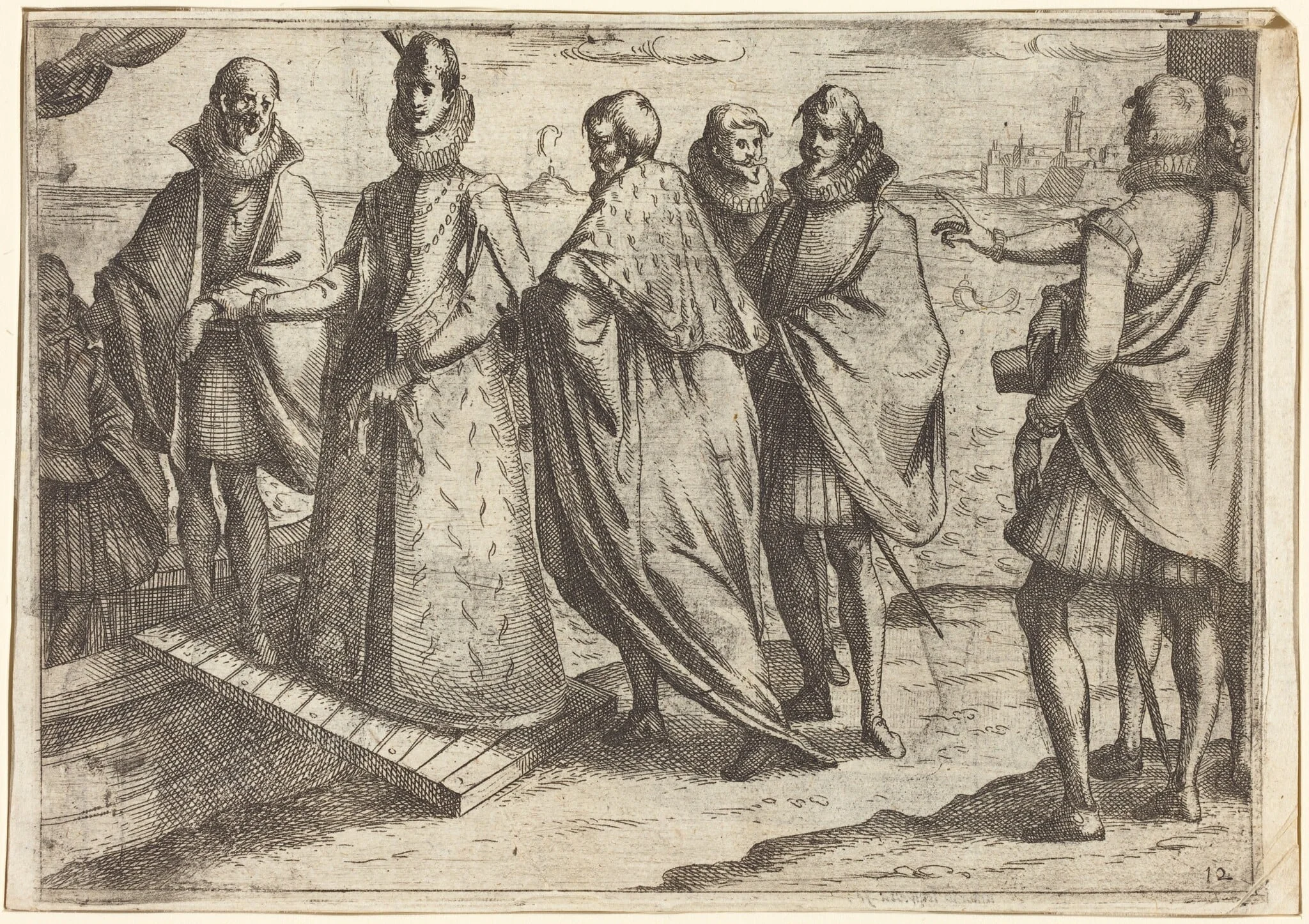 Embarkation at Genoa [recto], detail