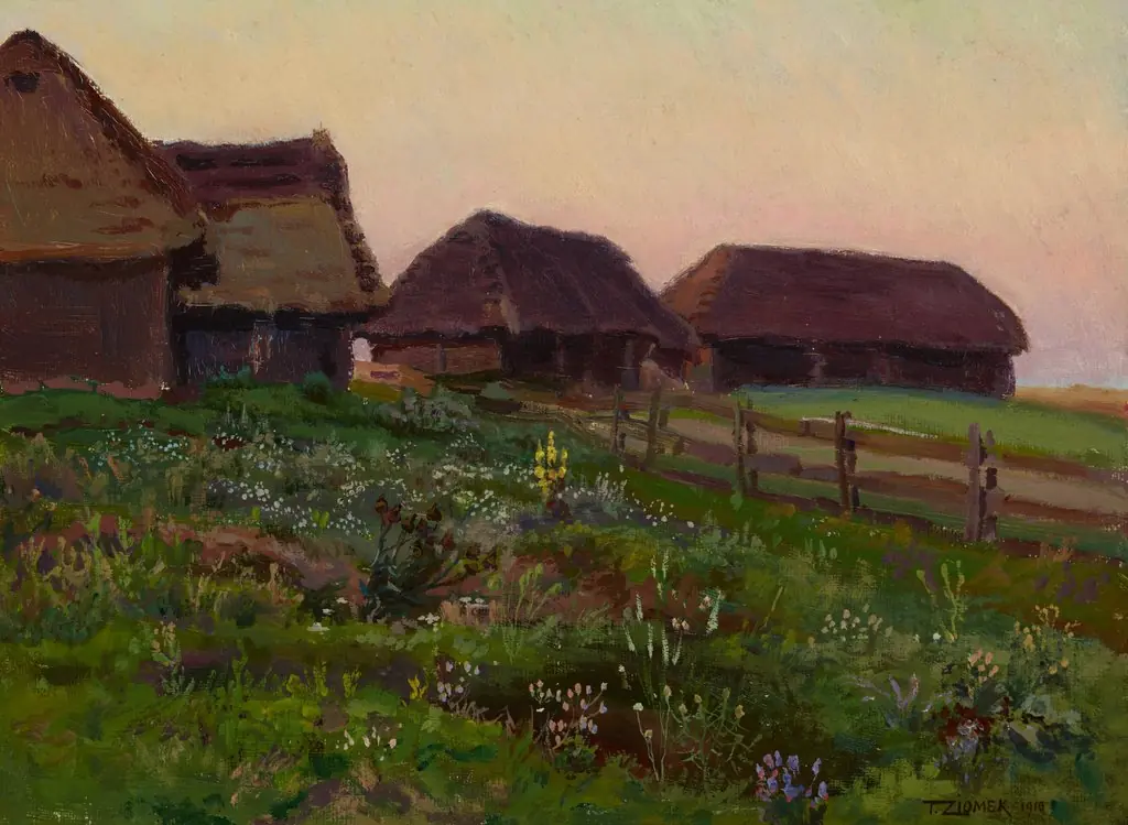 Landscape, by Teodor Ziomek, unspecified, 1910