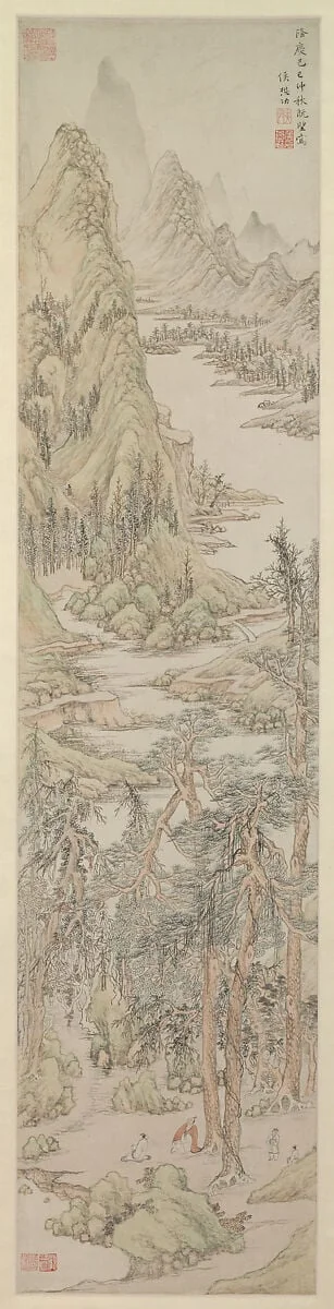 明 侯懋功 高山圖 軸 |High Mountains, detail