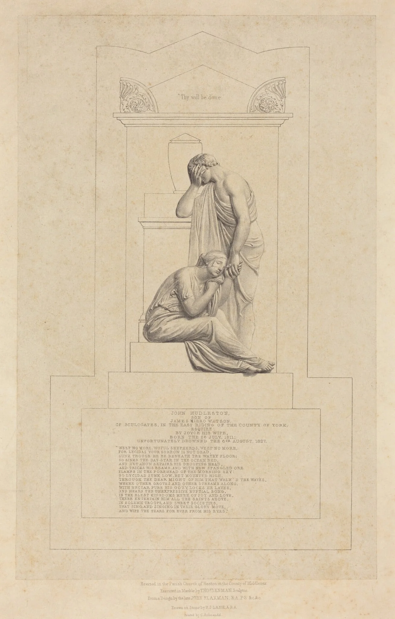 Monument to John Hudleston, detail