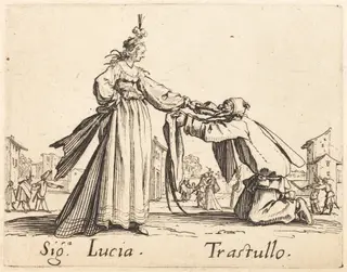 Signa. Lucia and Trastullo, by Jacques Callot, ink, 1622