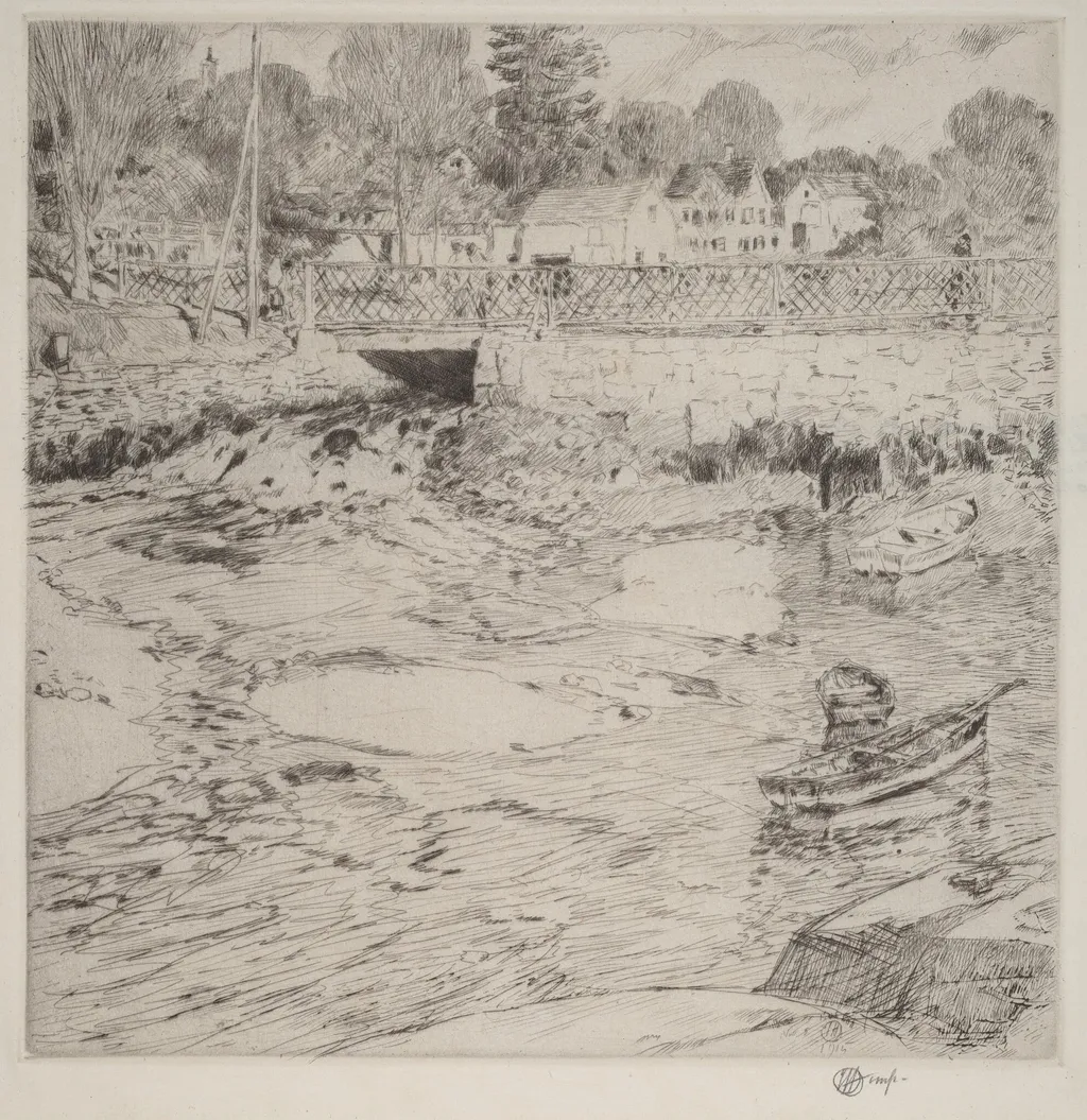 Old Lace, by Childe Hassam, ink, 1915