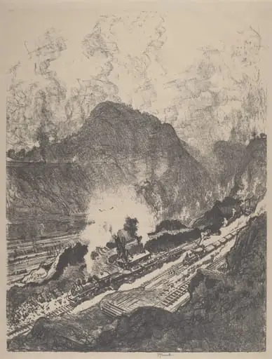The Cut from Culebra, by Joseph Pennell, ink, 1912