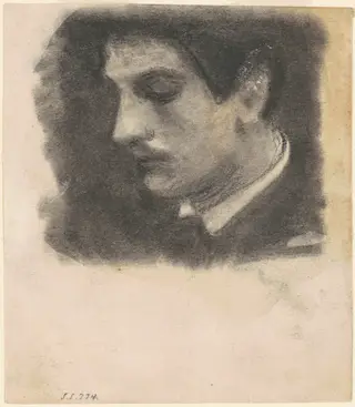 Head of a Man, by John Singer Sargent, charcoal, 1878