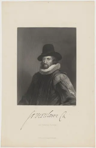 Sir Francis Bacon, by William Holl I, ink, 1804