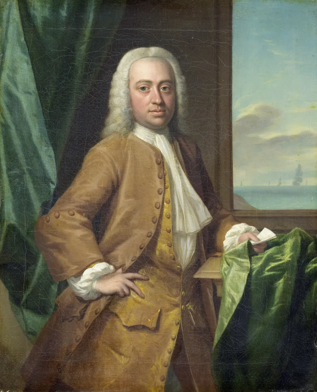 Portrait of Isaac Parker, Merchant from Middelburg, by Philip van Dijk, oil, 1734