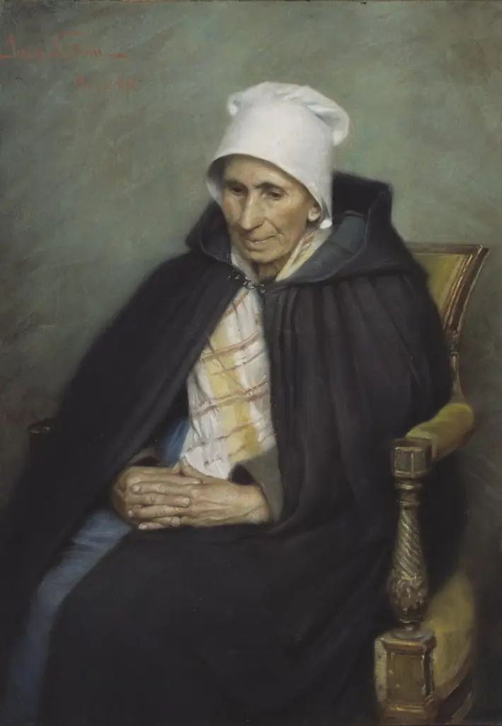 Old French Countrywoman, by Jenny Nyström, unspecified, 1893