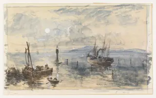 The Bitter Lakes, Suez Canal, by William Simpson, watercolor, 1869