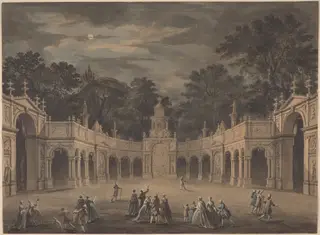 A Design for Illuminations to Celebrate the Birthday of King George III, by Robert Adam, watercolor, 1763