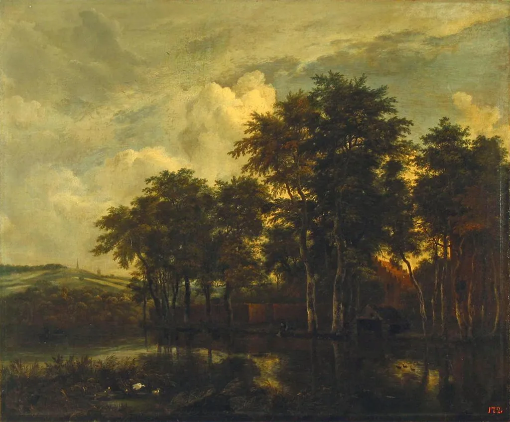 Farm, by Jacob van Ruisdael, oil, 1665