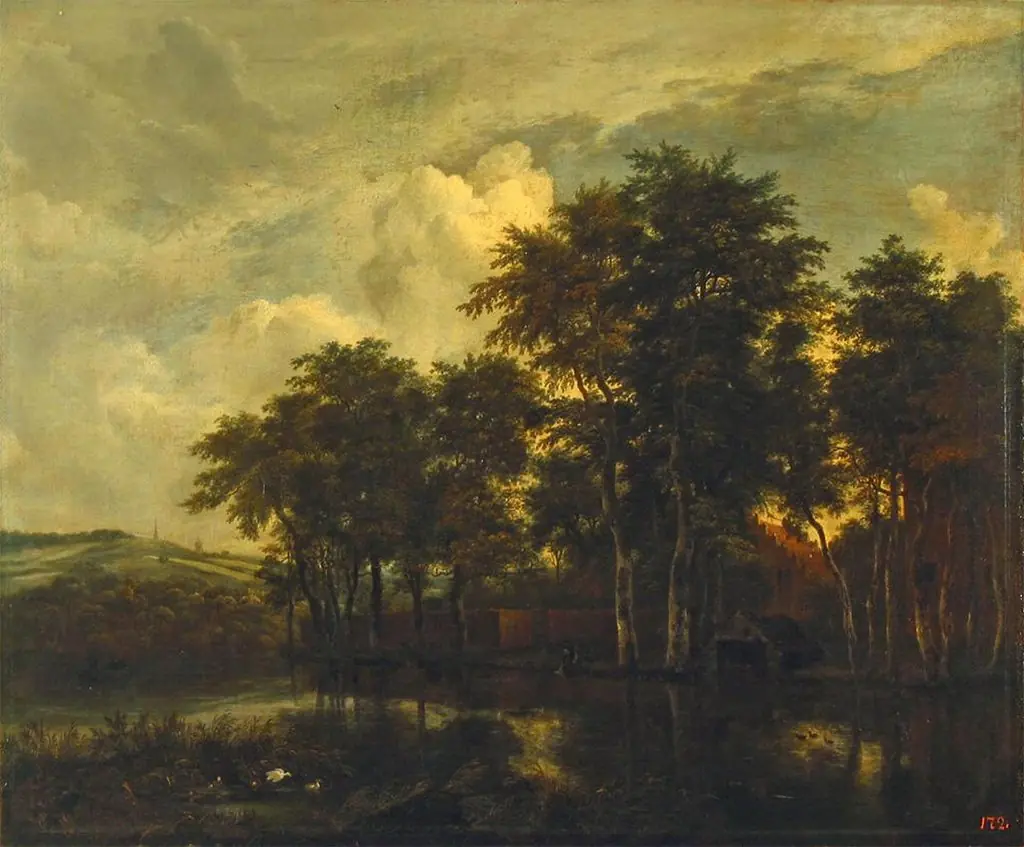 Farm, by Jacob van Ruisdael, oil, 1665