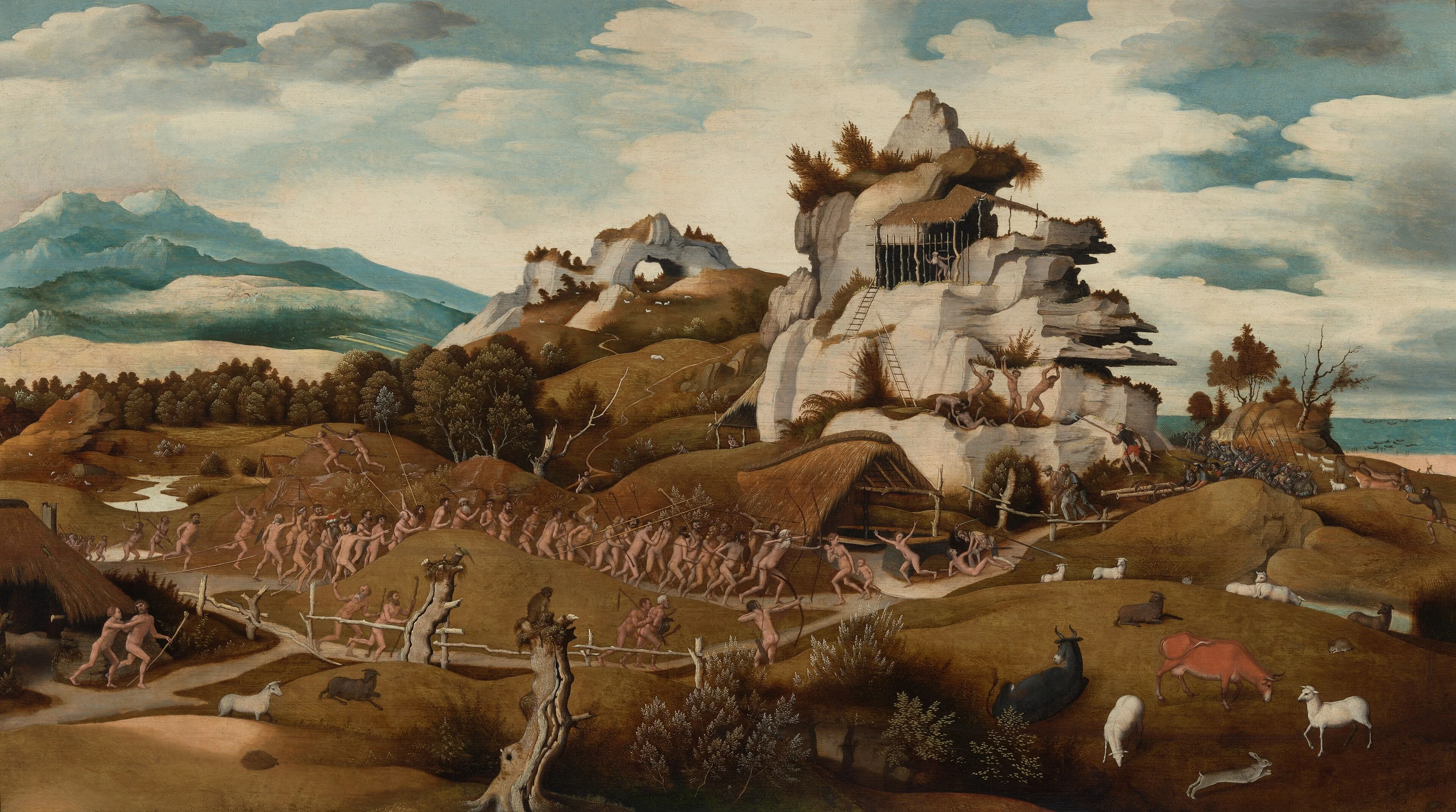 Landscape with a Scene of the Conquest of America, detail