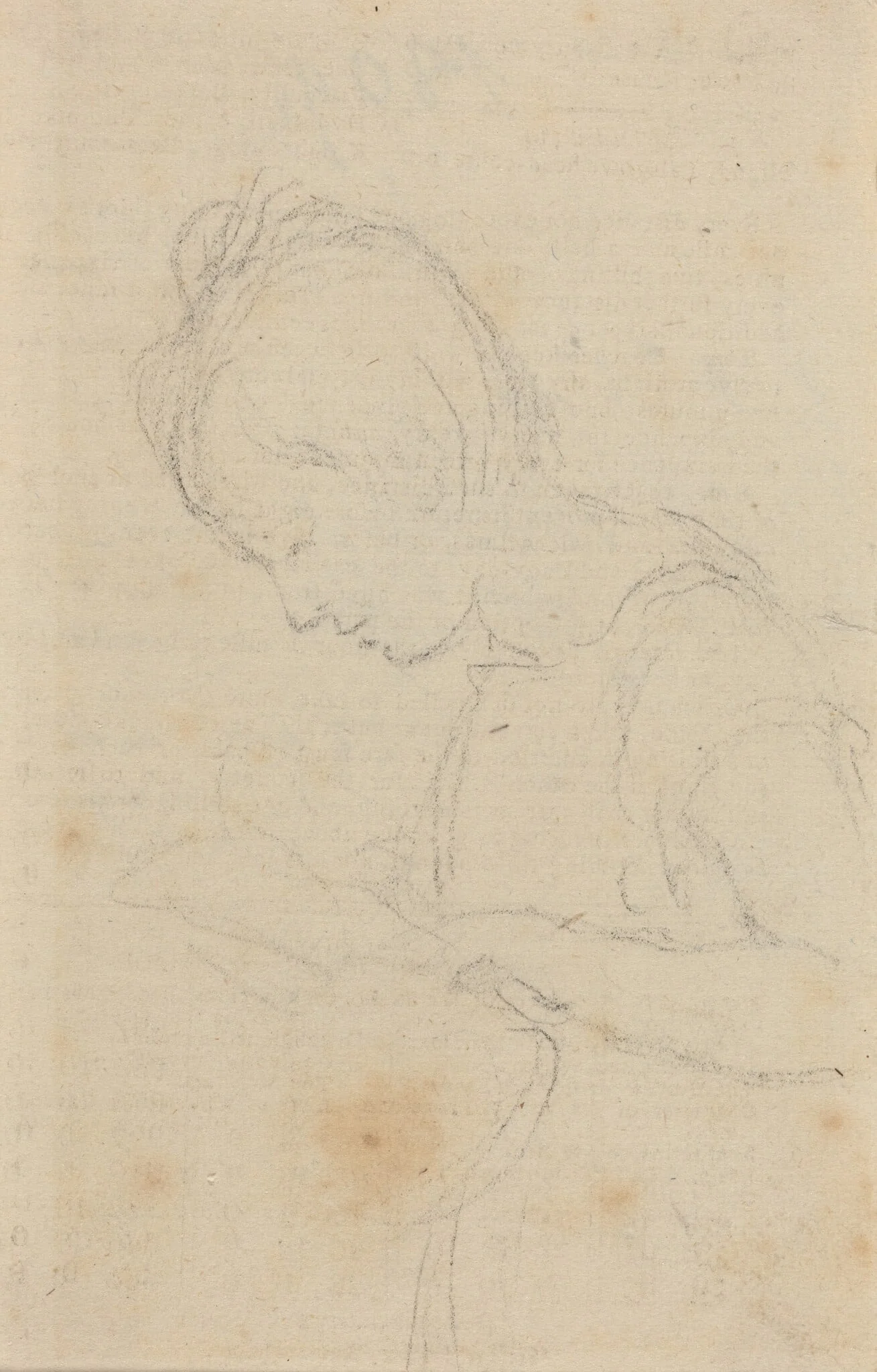 Woman in Profile, detail