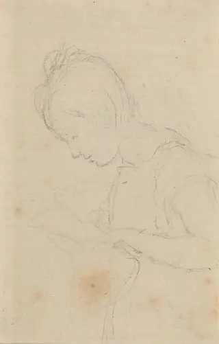 Woman in Profile, by John Flaxman, graphite, 1790