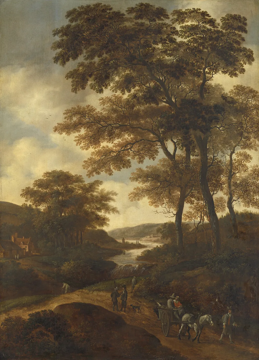 Wooded landscape, by Pieter van Asch, oil, 1650
