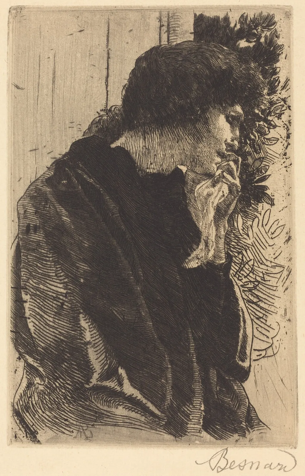 Sadness (Tristesse), by Albert Besnard, ink, 1887