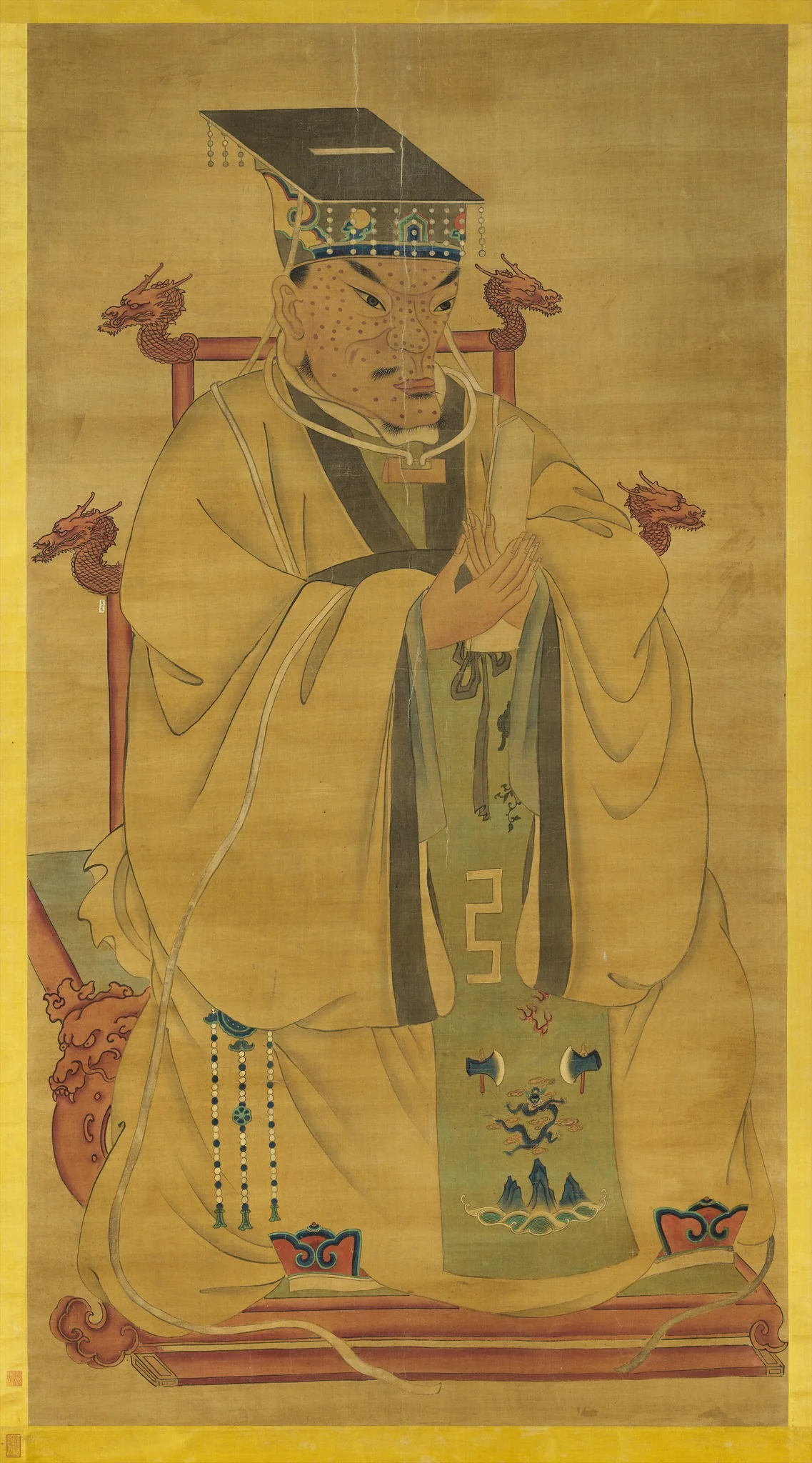 明太祖坐像（二） 軸, detail
