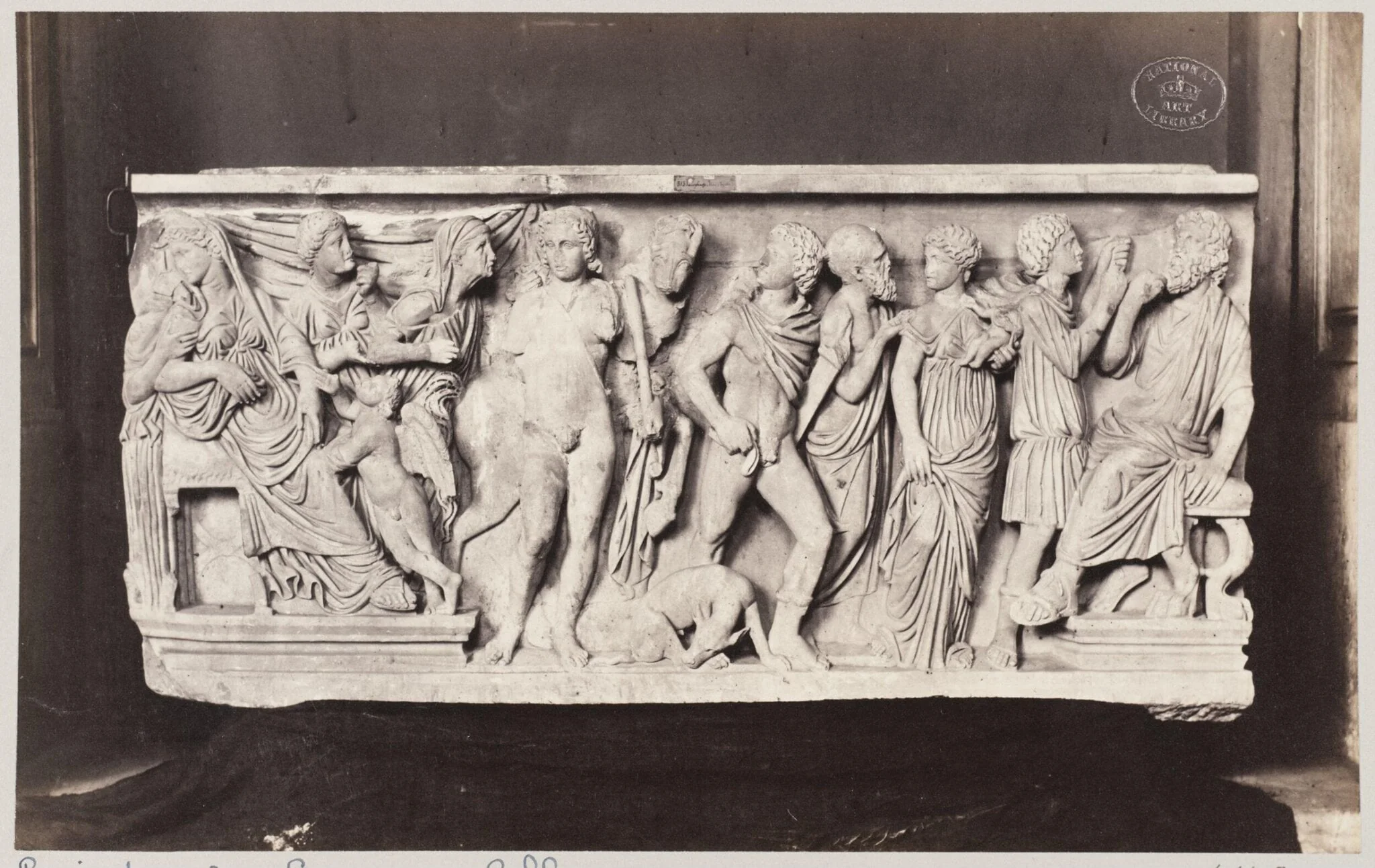 Marble Sarcophagus showing the story of Phaedra and Hippolytus, detail