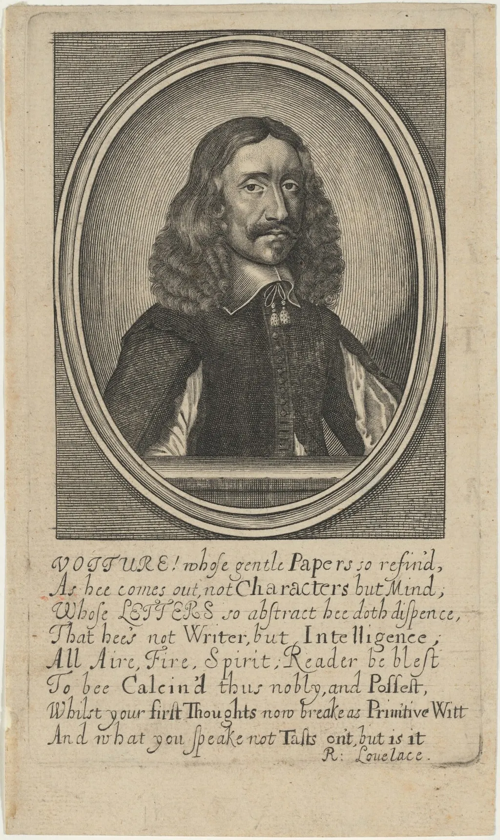 Vincent Voiture, by William Faithorne, ink, 1670