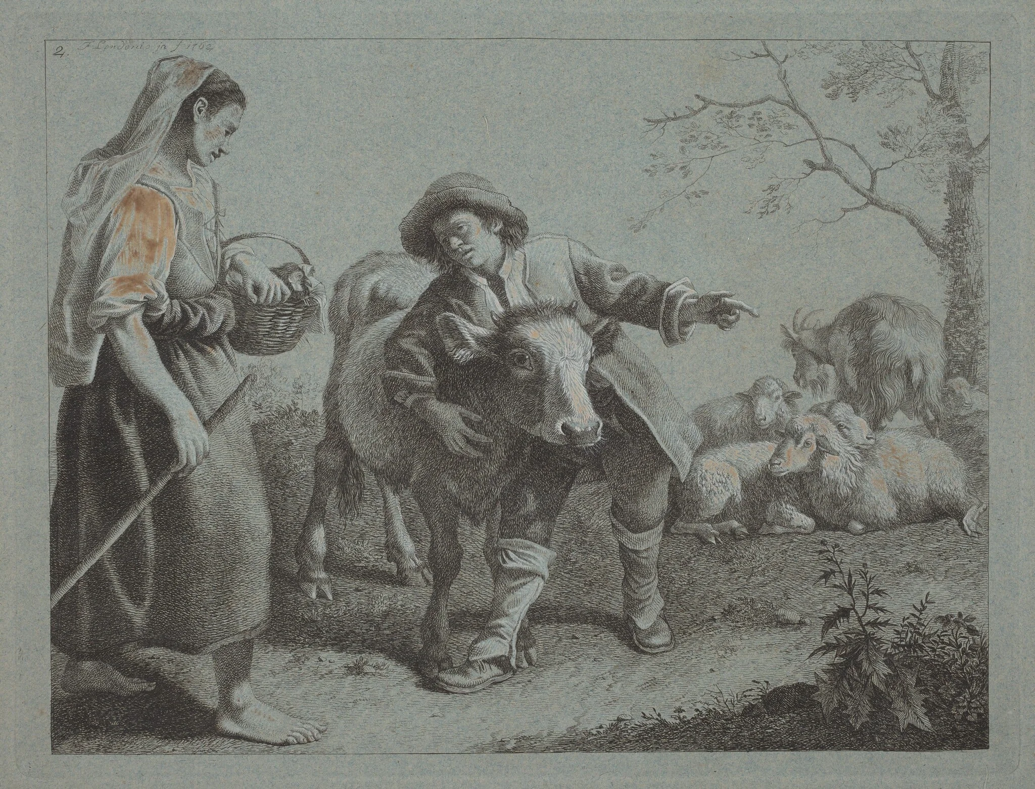 Shepherd Pointing Out the Direction to a Shepherdess, detail