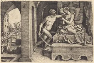 Tarquin and Lucretia, by Georg Pencz, ink, 1525