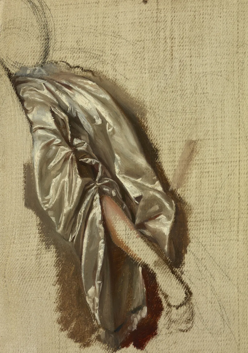 Study of Quinn Barbara's Arm to the Painting "The Death of Barbara Radziwiłł", by Józef Simmler, oil, 1855