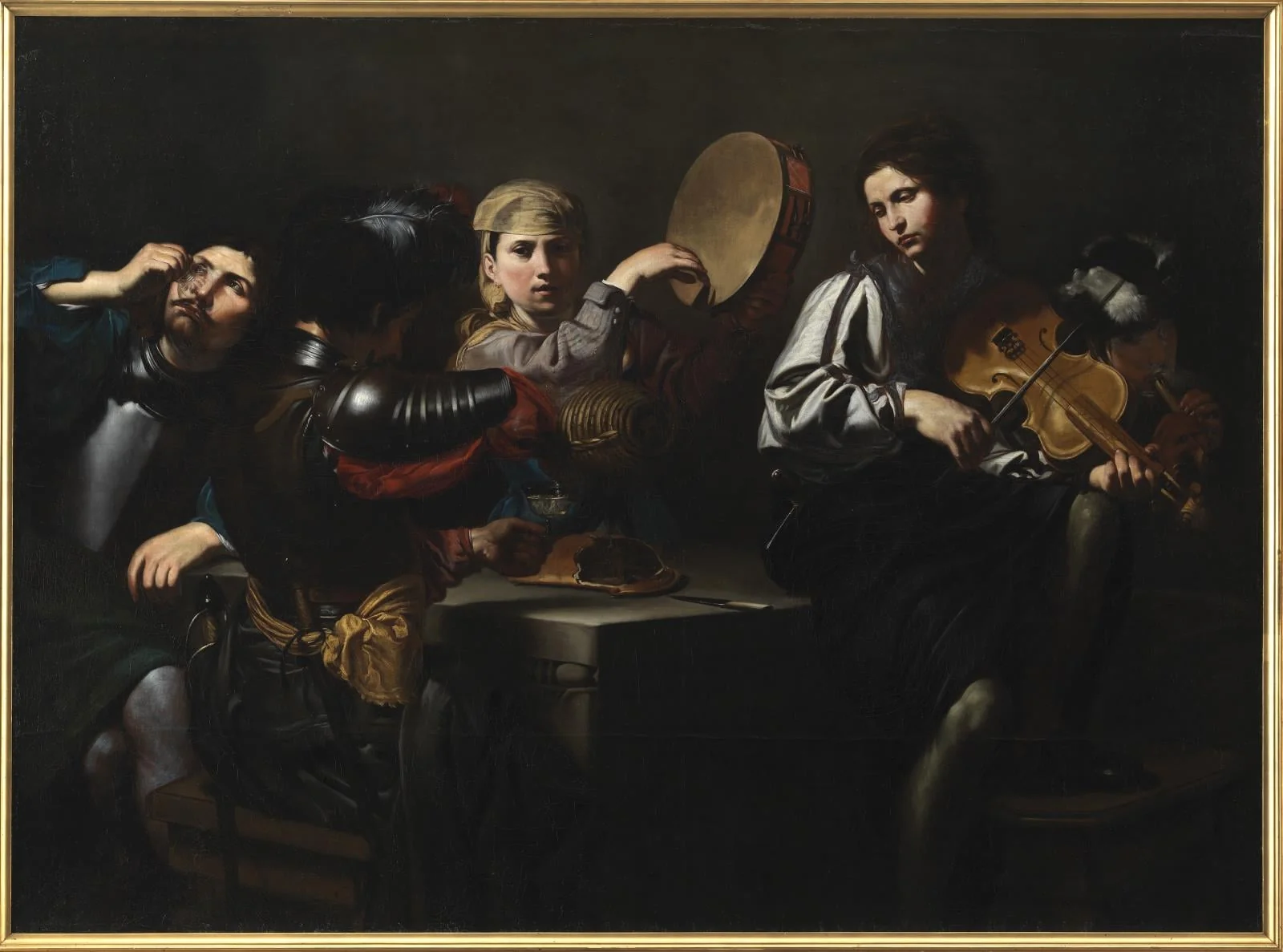 Musicians and Soldiers, detail