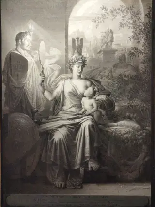 Allégorie de la naissance du roi de Rome, by Philippe-Auguste Hennequin, oil, 1811