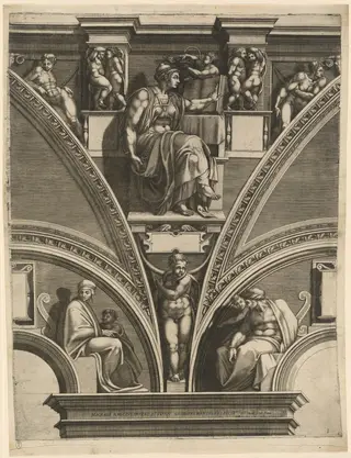 The Eritrean Sibyl, by Giorgio Ghisi, ink, 1574