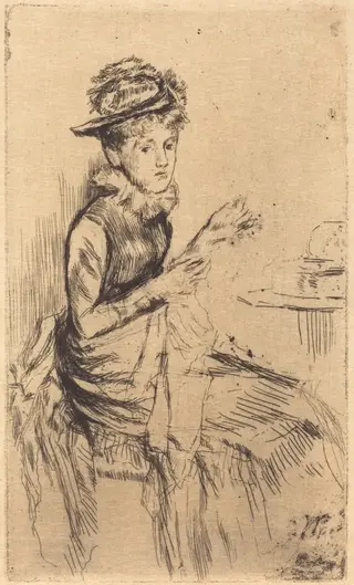 Tatting, by James McNeill Whistler, ink, 1873