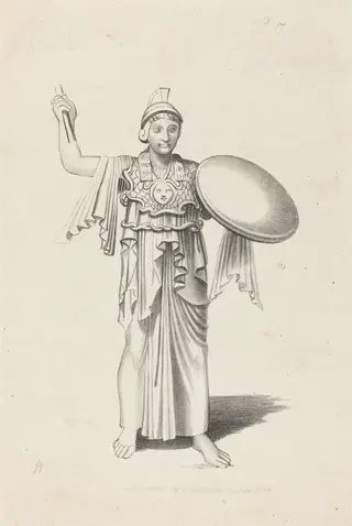 Minerva, From a Bronze by Daedalus, by W. Walton, ink, 1829