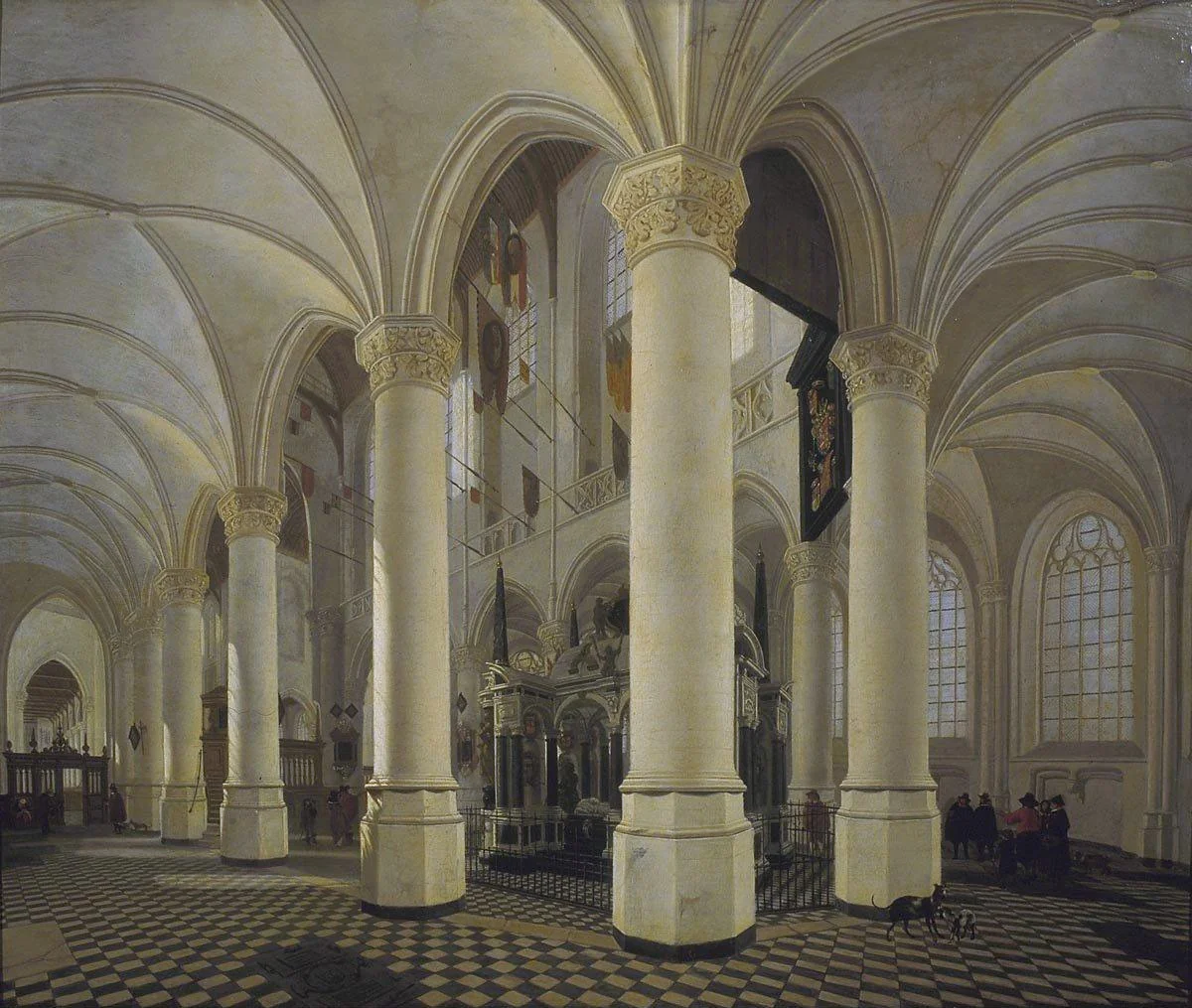 Choir of the Nieuwe Kerk in Delft with the tomb of William the Silent, detail