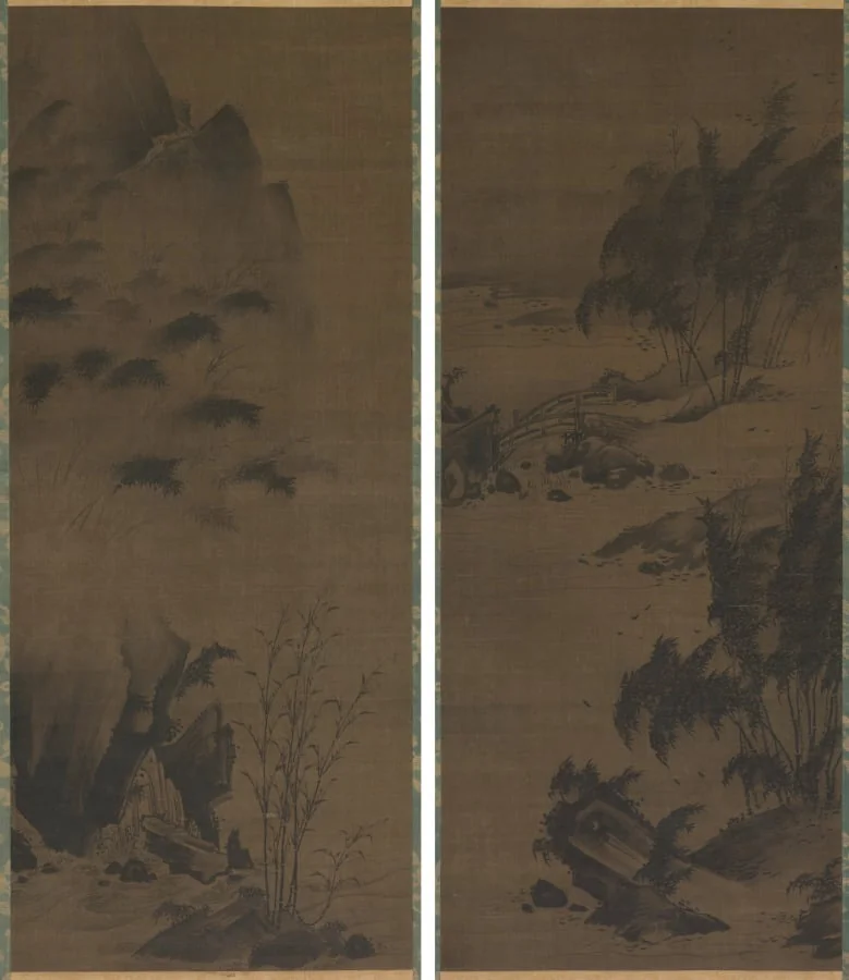 Bamboo in Rain; Bamboo in Wind, detail