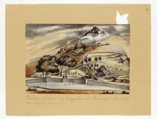 Major Ainslie's bungalow, by Henry Francis Ainslie, paint, 1850