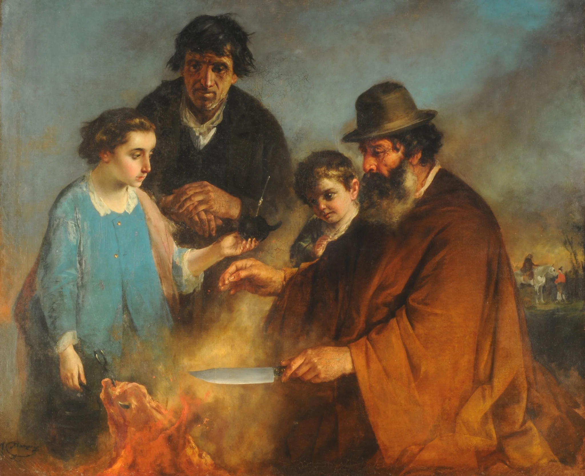 El asado, detail