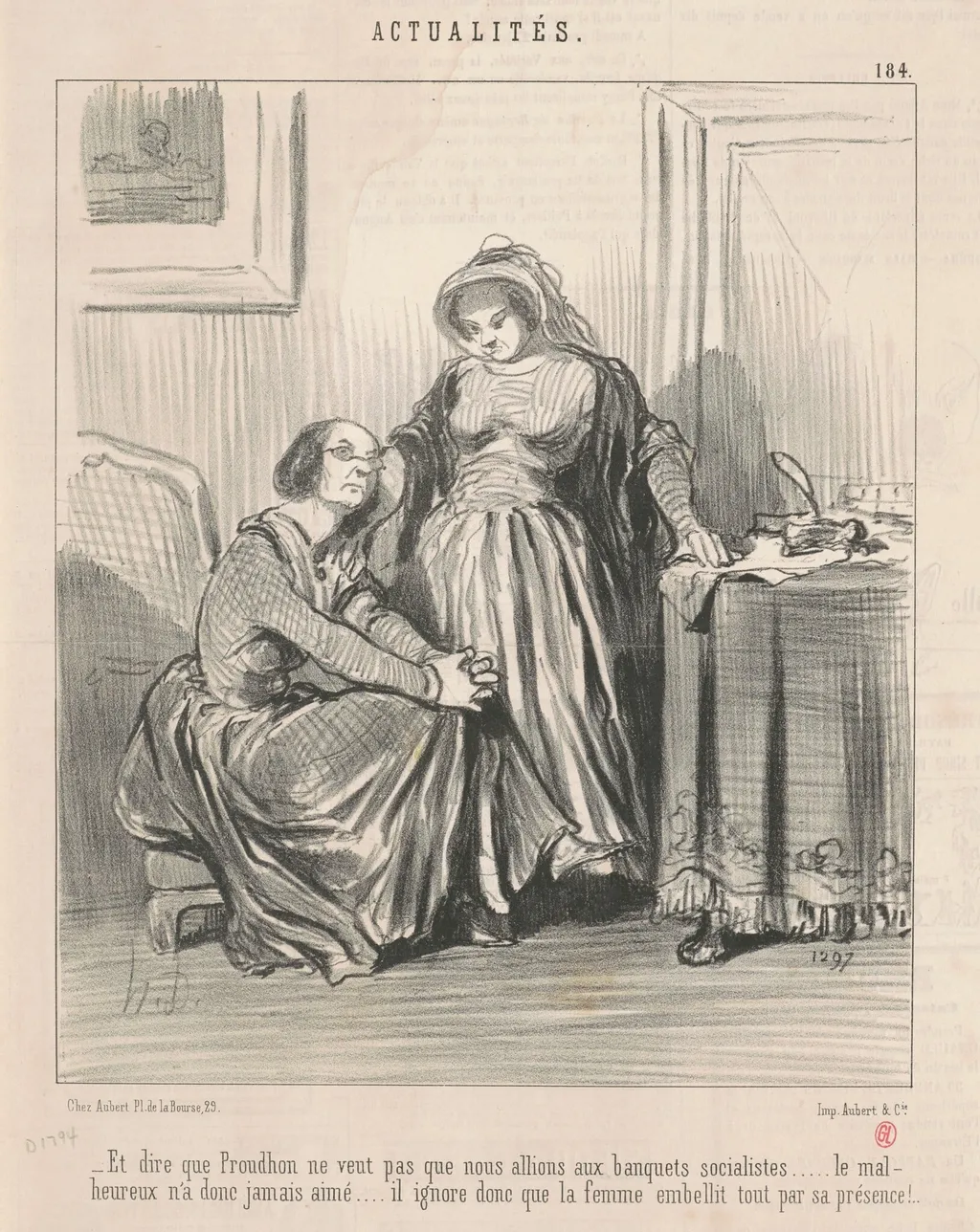 Et dire que Proudhon ne veut pas ..., by Honoré Daumier, ink, 1849