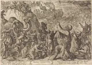 Pharaoh's Army Drowns in the Red Sea, by Antonio Tempesta, ink, 1613