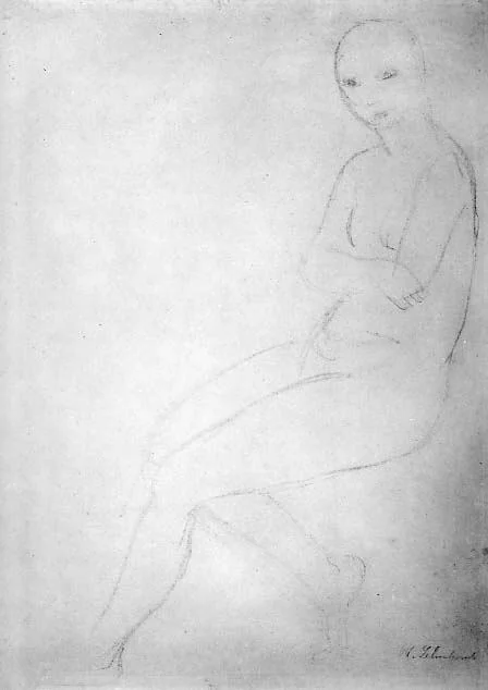 Seated Nude Model, Facing Left, detail