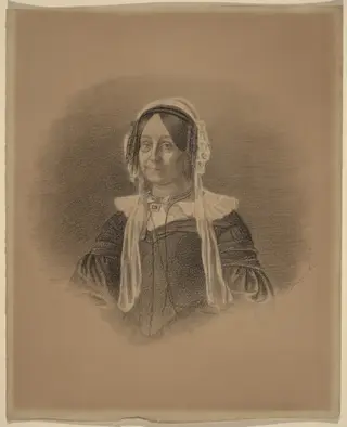 Portrait of an Old Woman, by Eastman Johnson, graphite, 1844