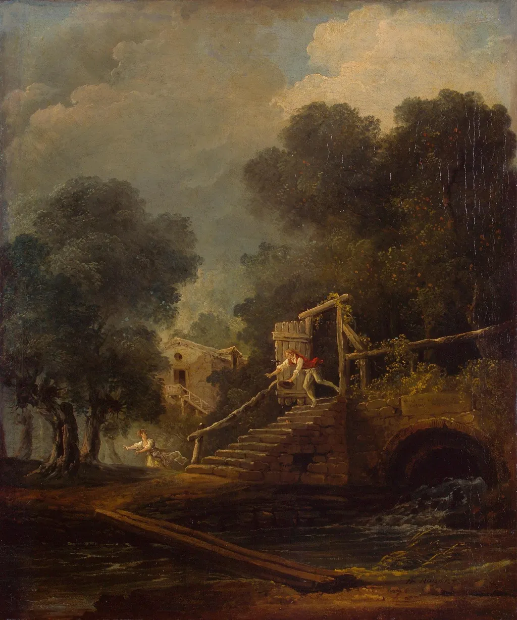 Flight of Galatea, by Hubert Robert, oil, 1790