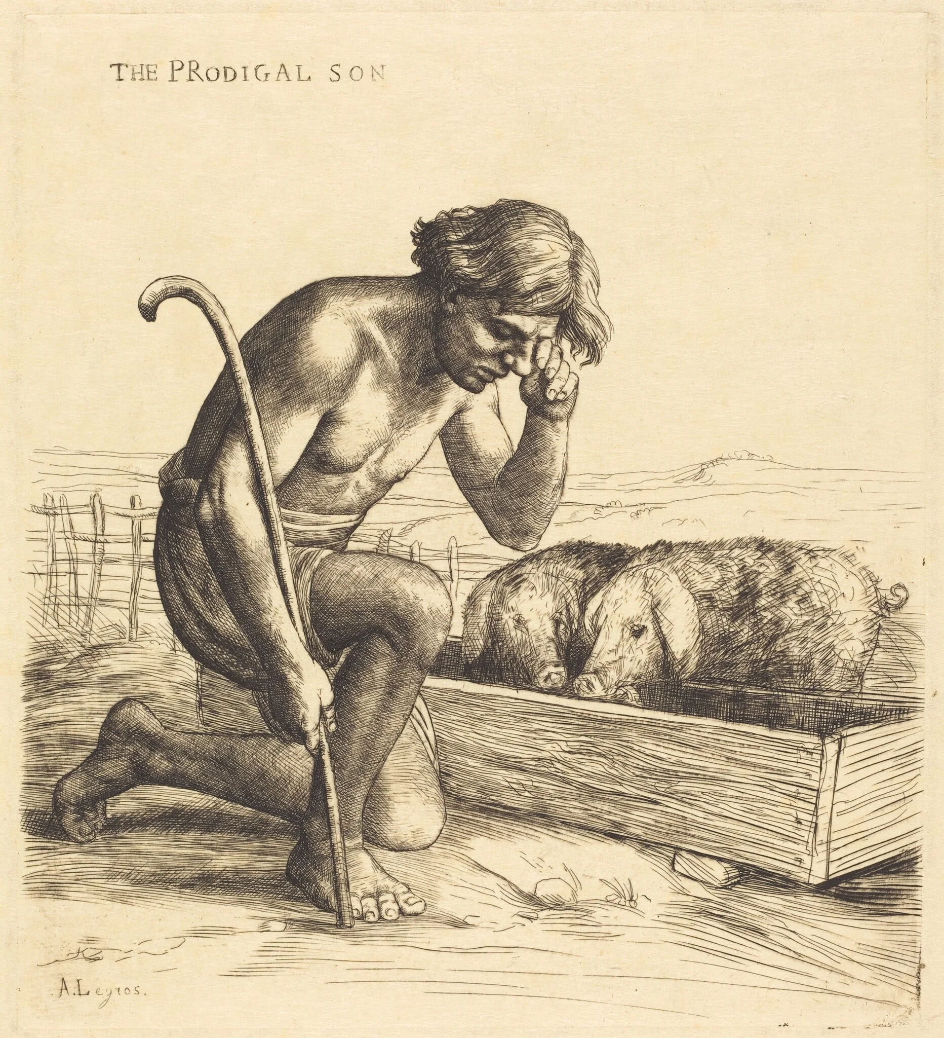 The Prodigal Son, 1st plate (L'enfant prodigue), detail