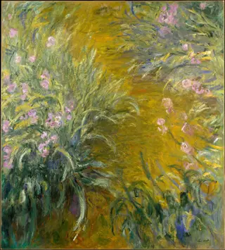 The Path through the Irises, by Claude Monet, oil, 1914